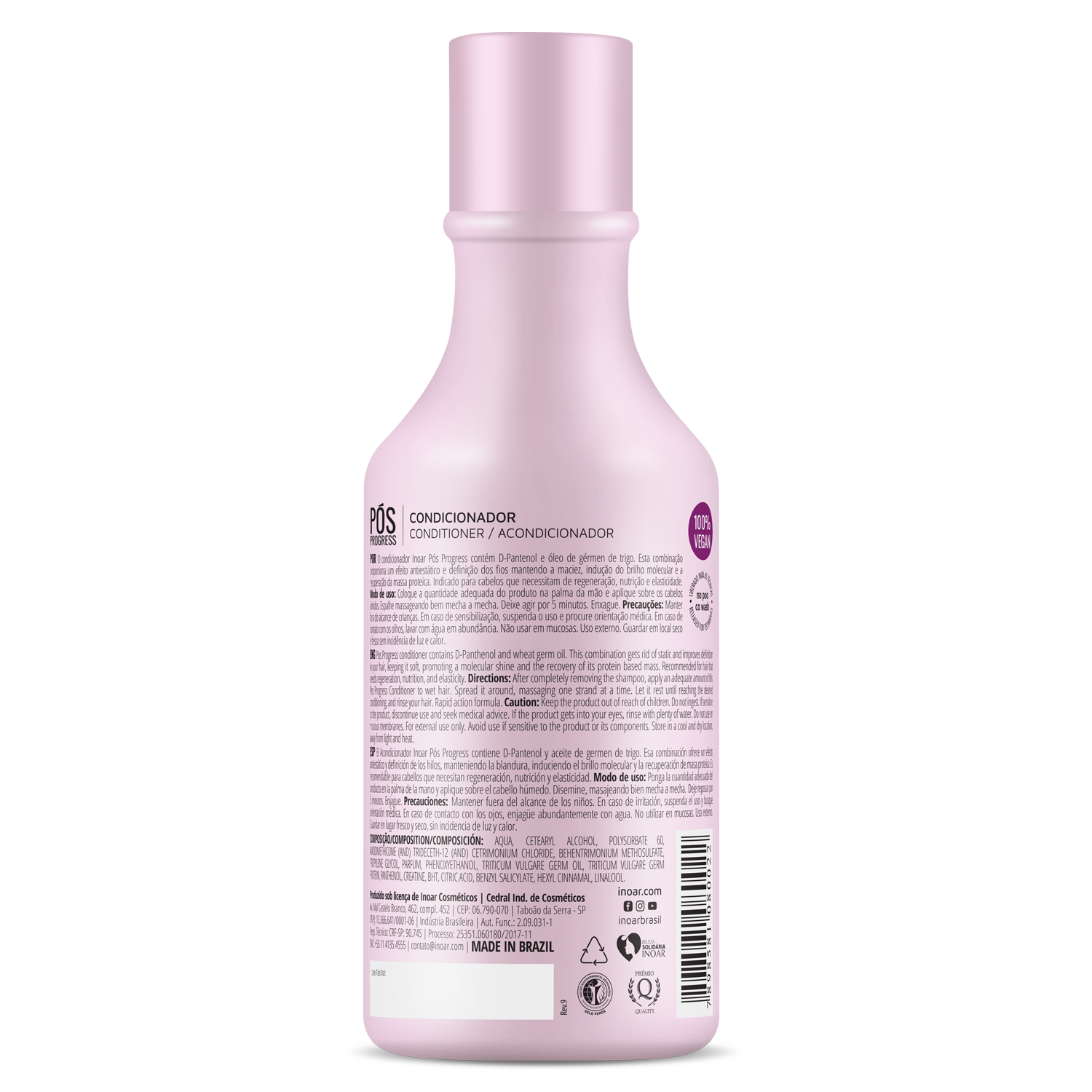 INOAR Pos Progress Conditioner - kondicionierius po tiesinimo keratinu procedūrų 250 ml
