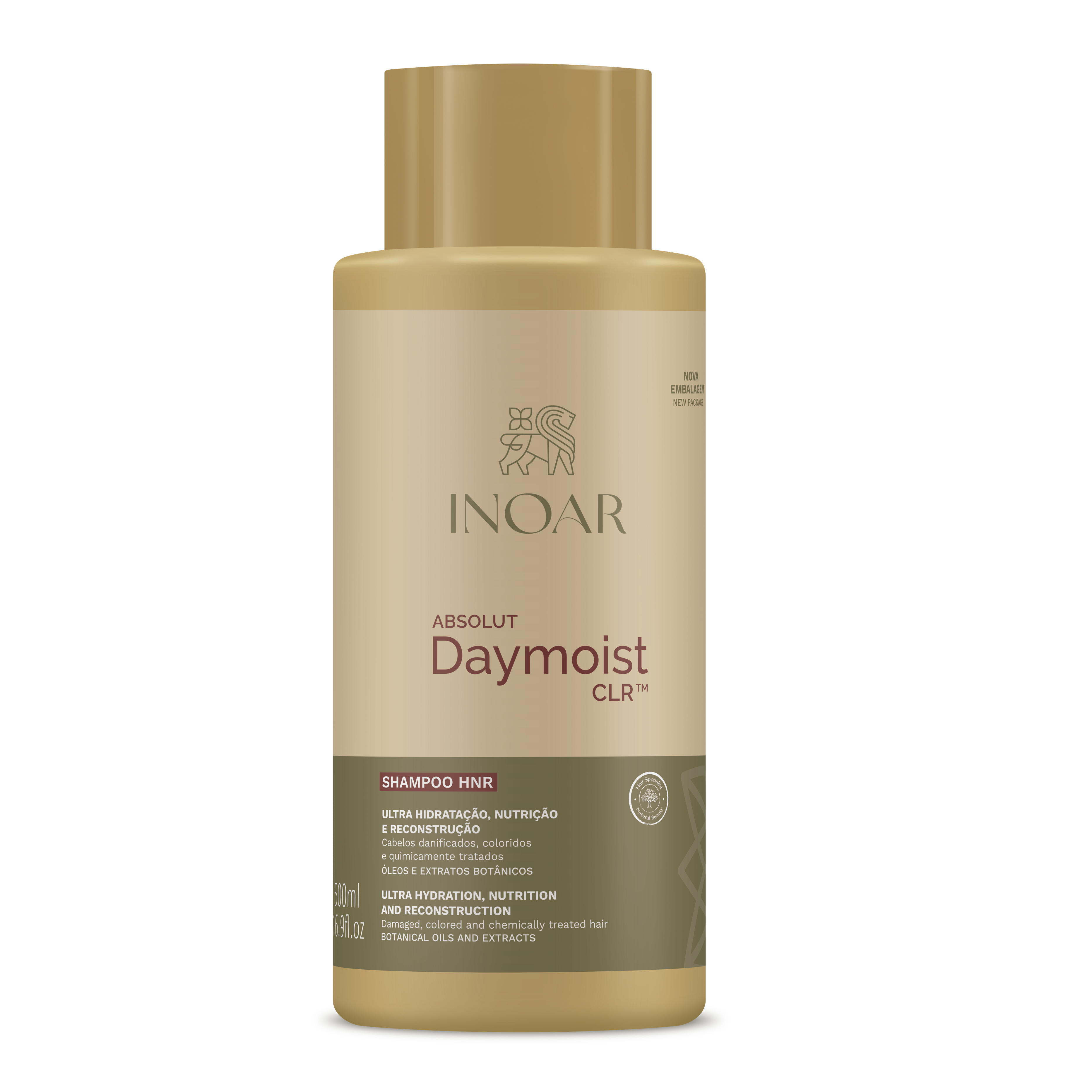 INOAR Absoliut Daymoist Shampoo - šampūnas chemiškai pažeistiems plaukams