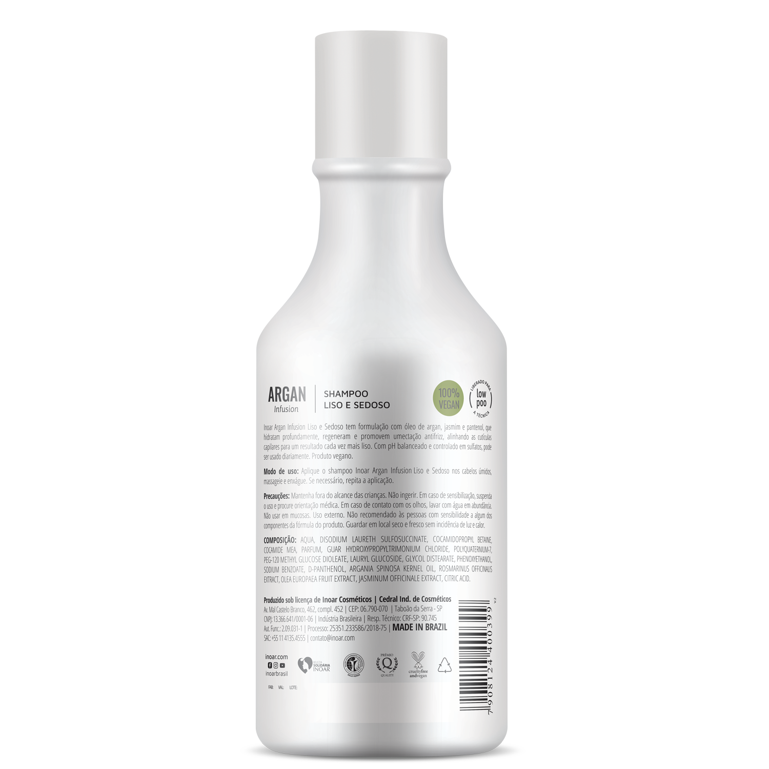 INOAR Argan Infusion Smooth and Silky Conditioner - glotnių ir švelnių plaukų kondicionierius 250 ml