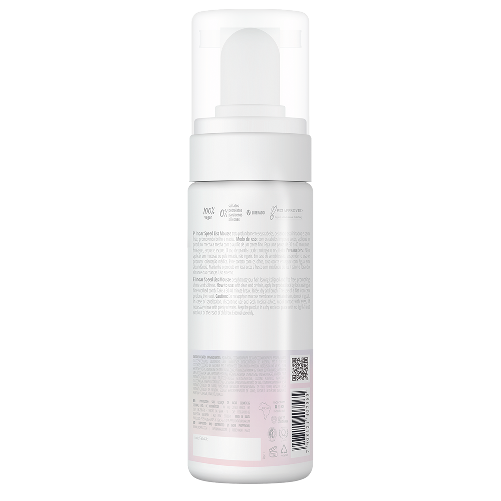 INOAR Speed Liss Mouse - plaukus glotninančios putos 150 ml