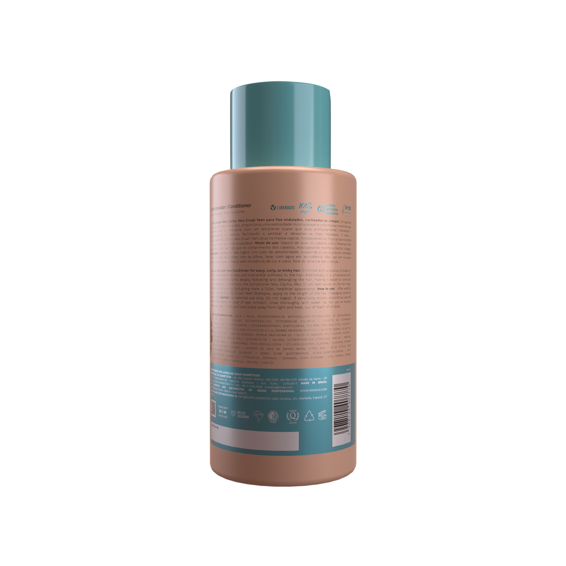INOAR Meu Cacho Meu Crush Teen Conditioner - kondicionierius garbanotiems plaukams 500 ml
