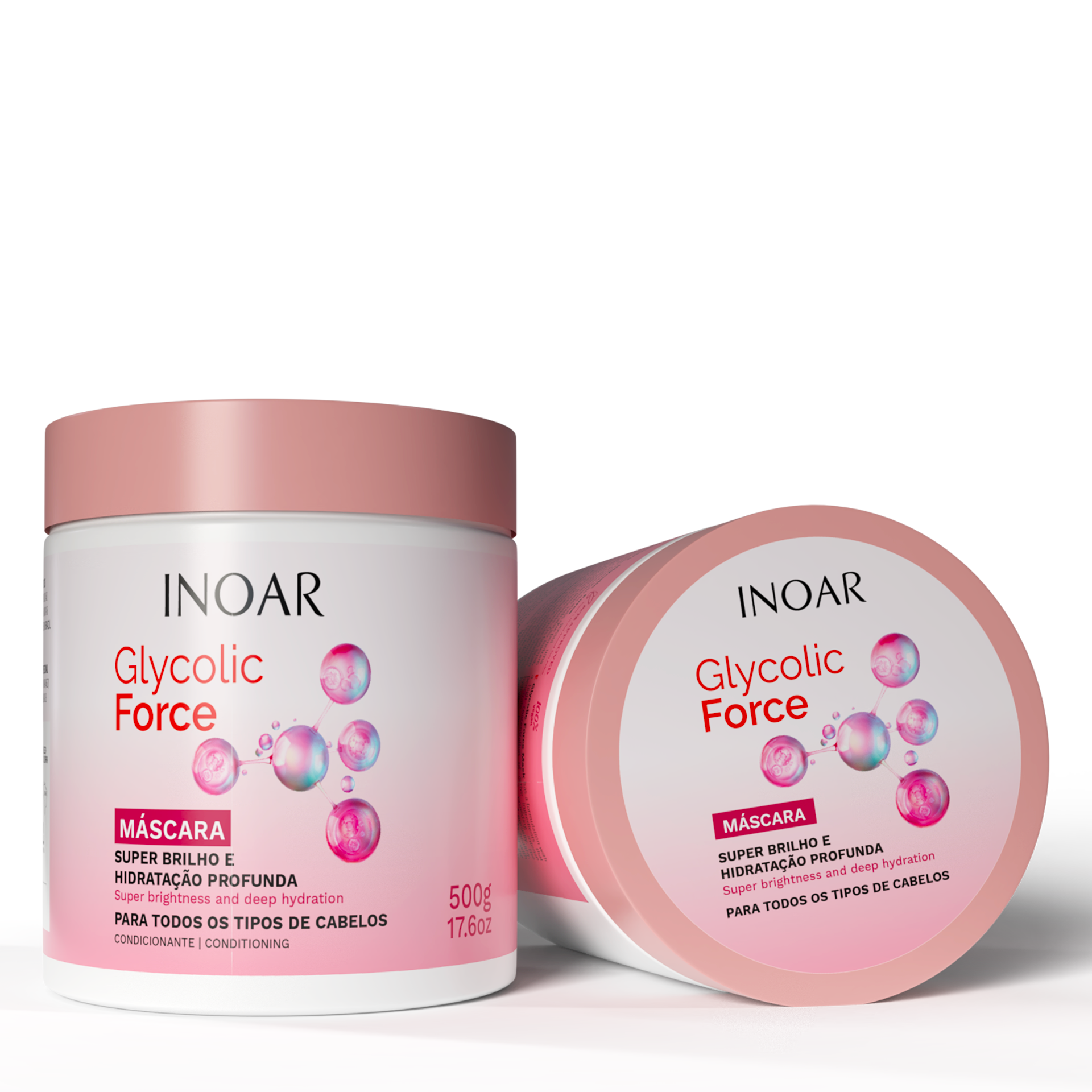INOAR Glycolic Force Mascara - plaukų kaukė 500g