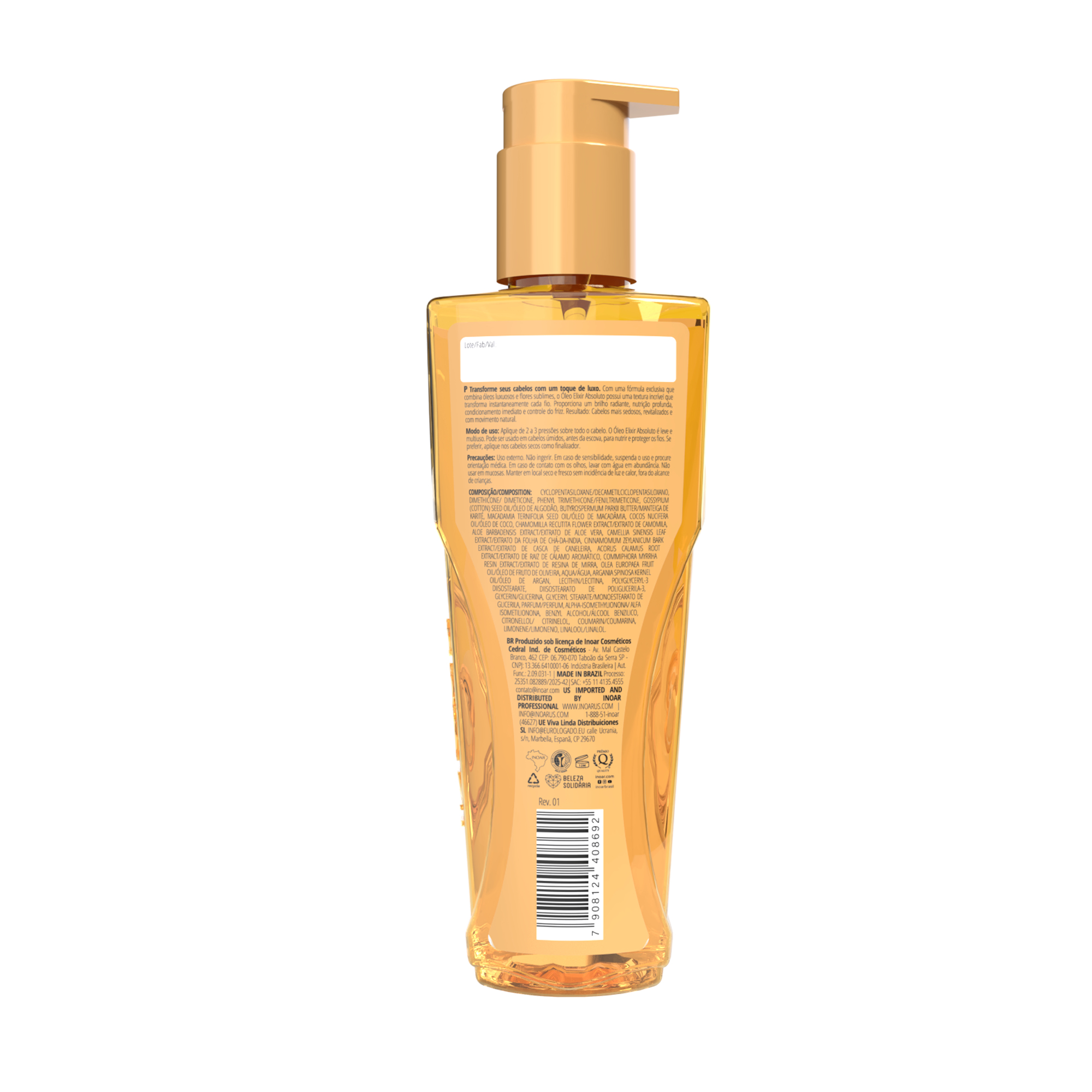 INOAR Absolute Elixir Oil - maitinantis eliksyras plaukams 110 ml