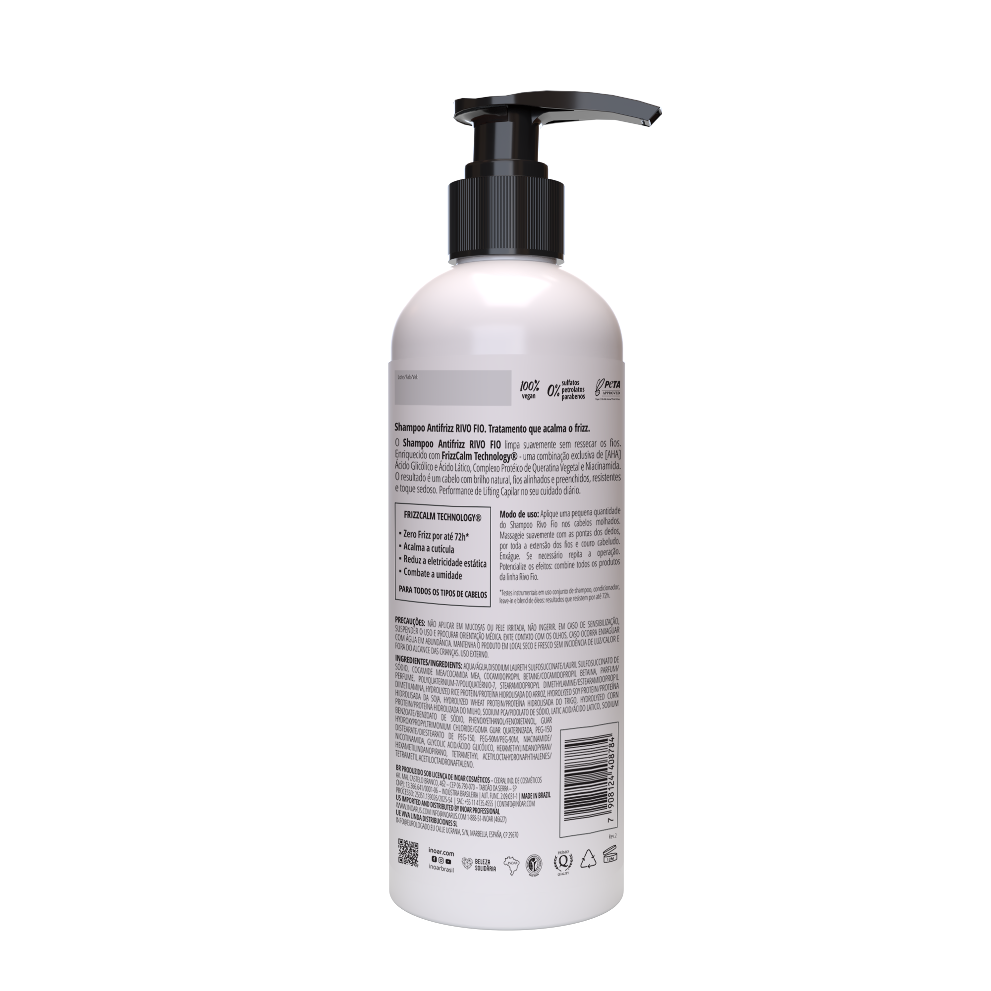 INOAR Rivo Fios Shampoo - anti-frizz šampūnas plaukams 500 ml