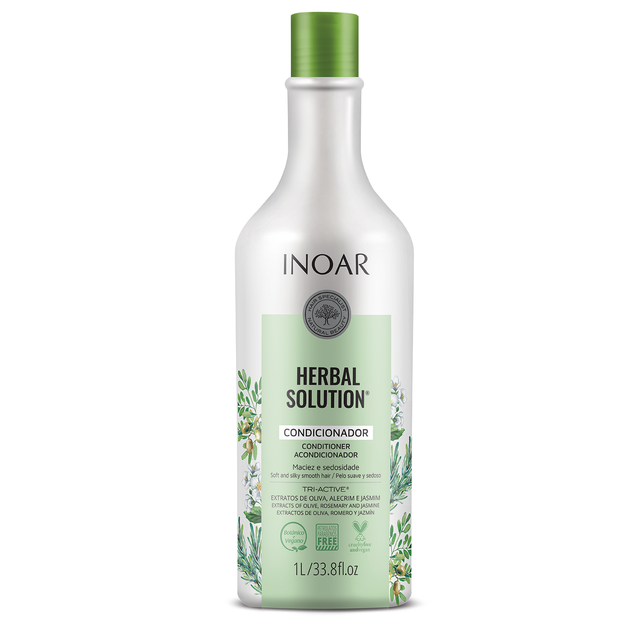 INOAR Herbal Conditioner - kondicionierius su alyvuogių, rozmarinų ir jazminų ekstraktu 1000 ml