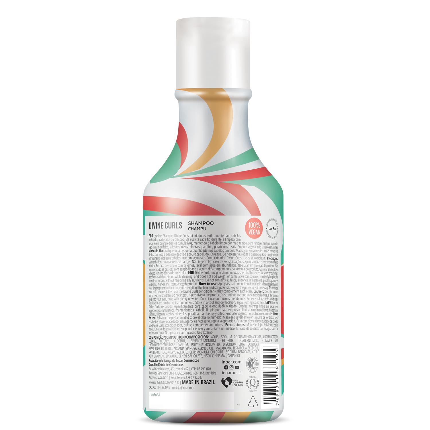 INOAR Divine Curls Shampoo - šampūnas garbanotiems ir banguotiems plaukams 250 ml