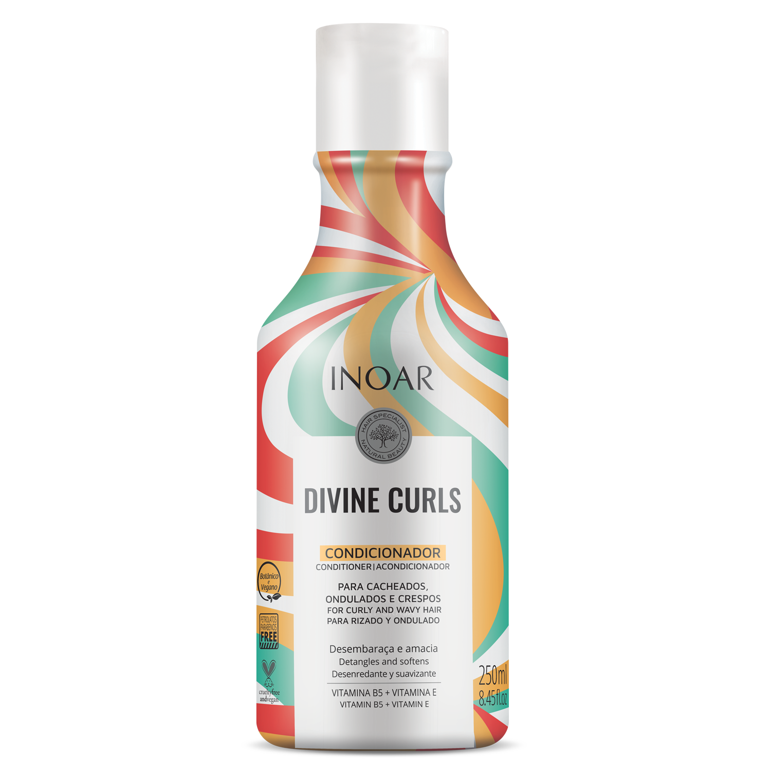 INOAR Divine Curls Conditioner - kondicionierius garbanotiems ir banguotiems plaukams 250 ml