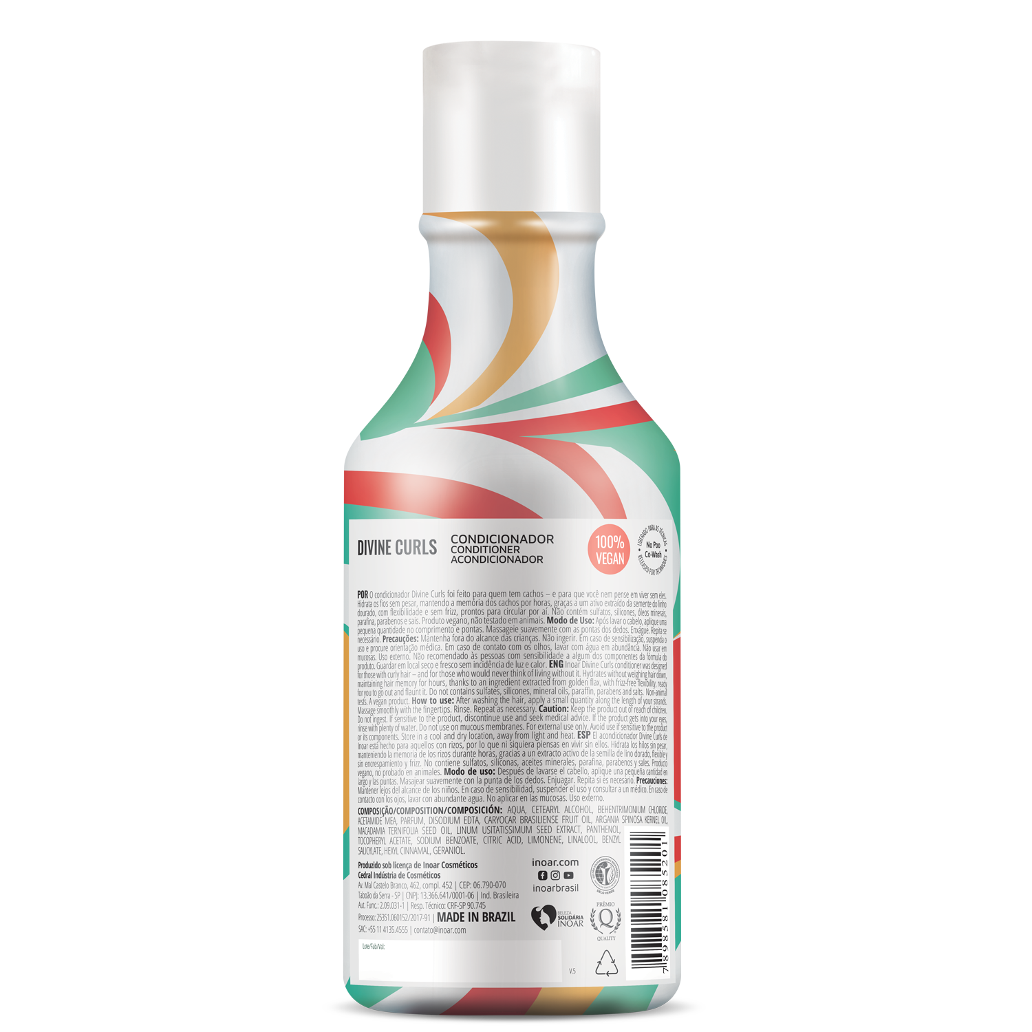 INOAR Divine Curls Conditioner - kondicionierius garbanotiems ir banguotiems plaukams 250 ml