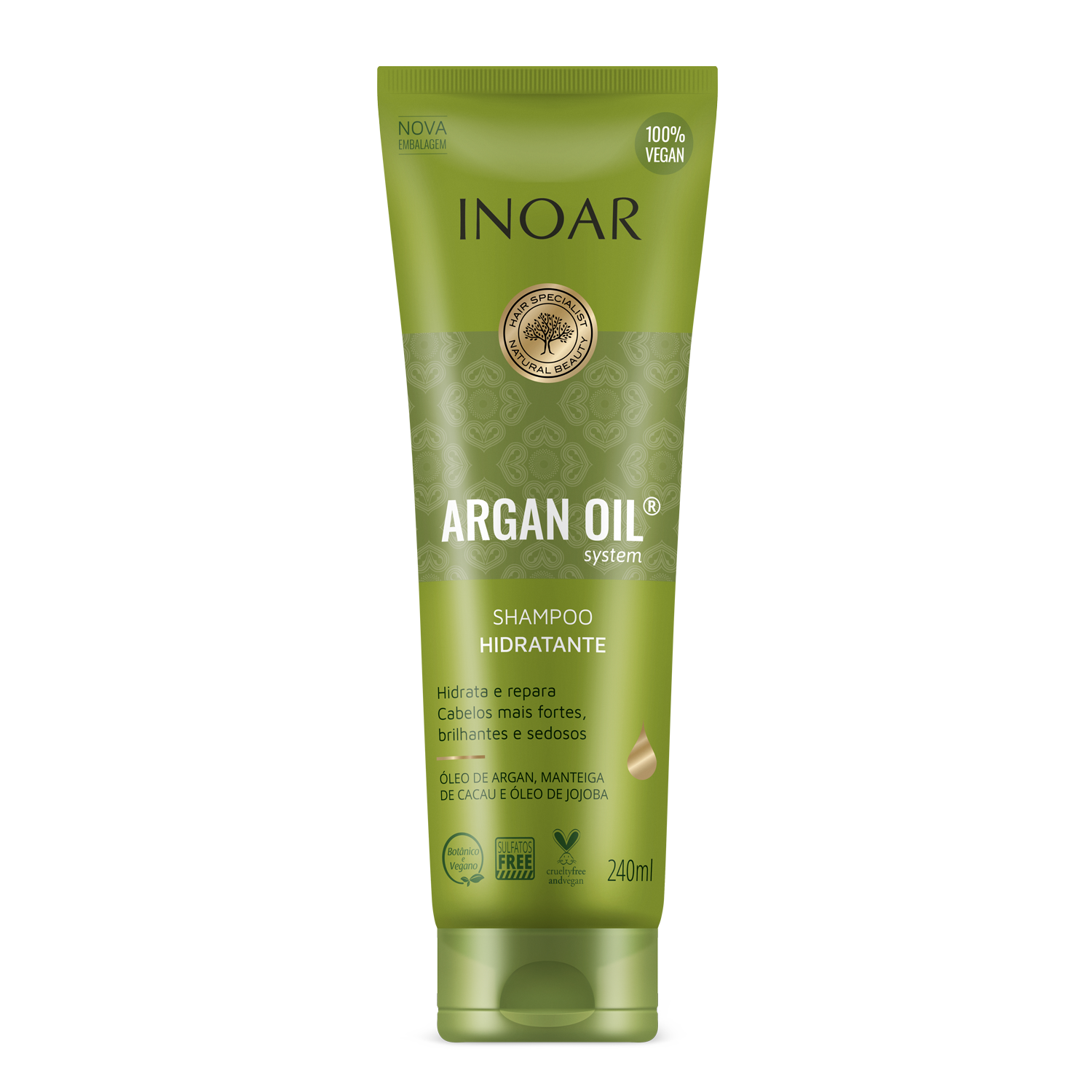 INOAR Argan Oil Shampoo - intensyviai drėkinatis šampūnas su Argano aliejumi