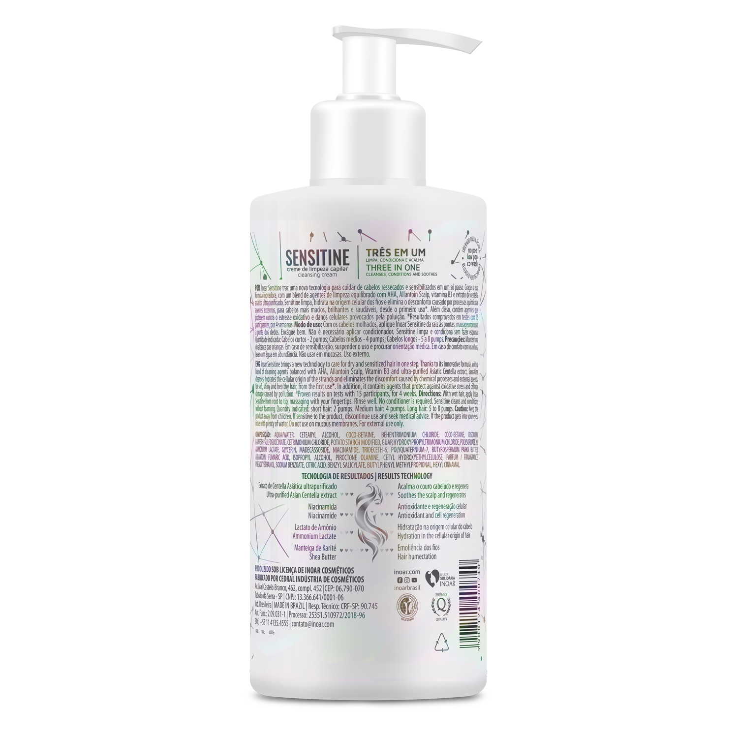 INOAR Sensitine - plaukus valantis kremas (3 in 1) 250 ml