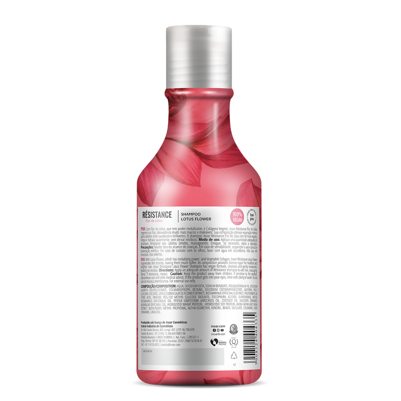 INOAR Resistance Flor de Lotus Shampoo - regeneruojantis blizgesio suteikiantis šampūnas 250 ml