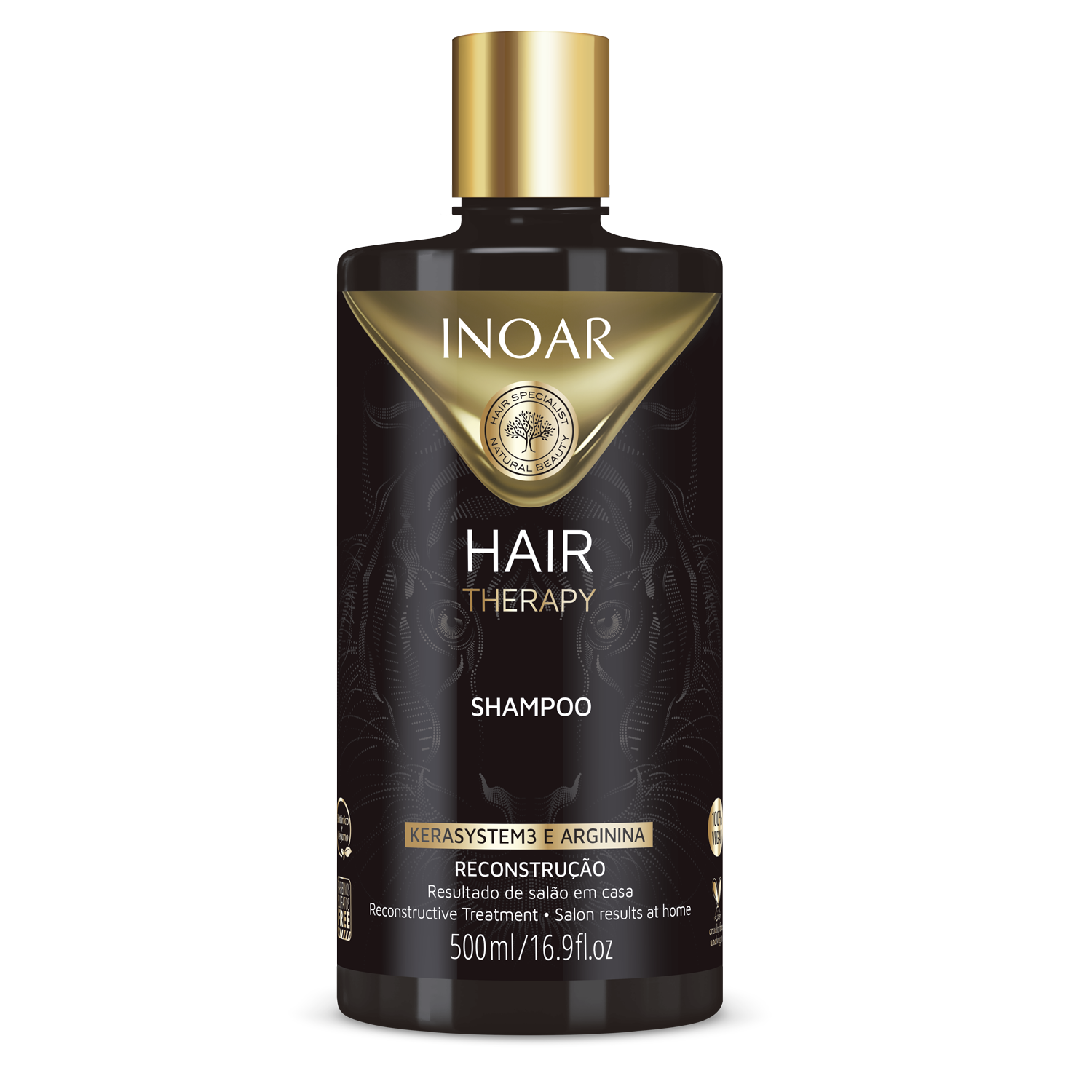 INOAR Hair Therapy Shampoo - plaukus puoselėjantis šampūnas 500 ml