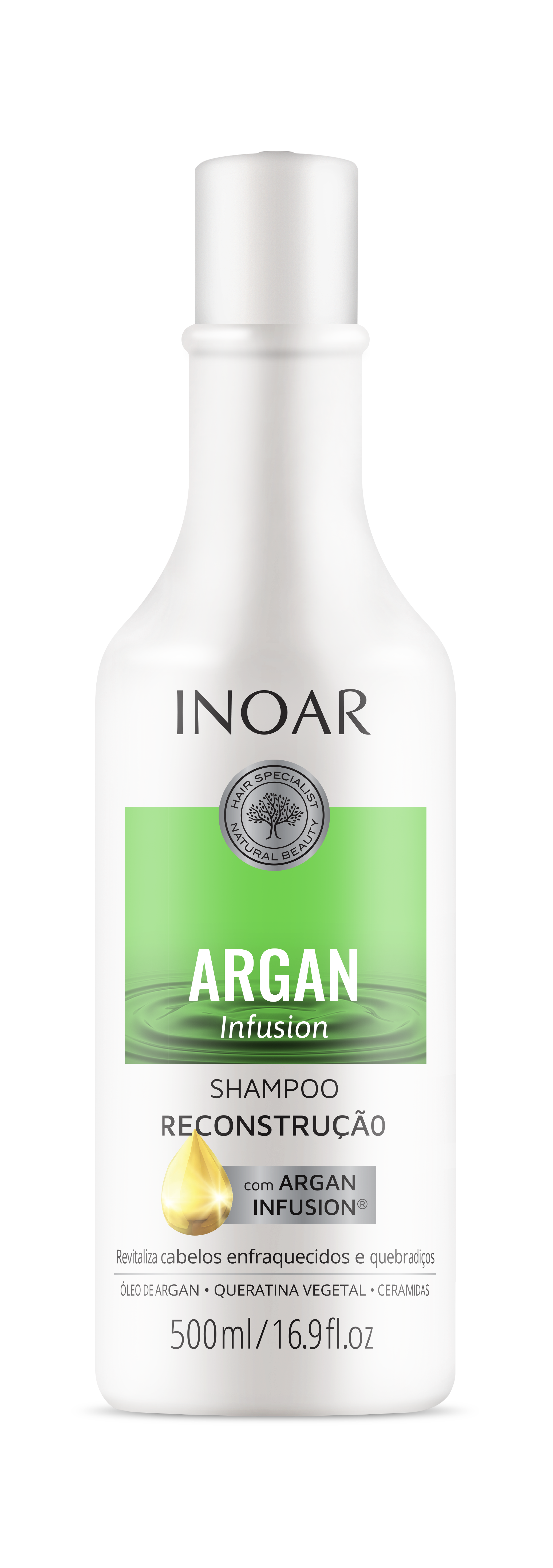 INOAR Argan Infusion Reconstruction Shampoo - rekonstruojantis šampūnas 500 ml