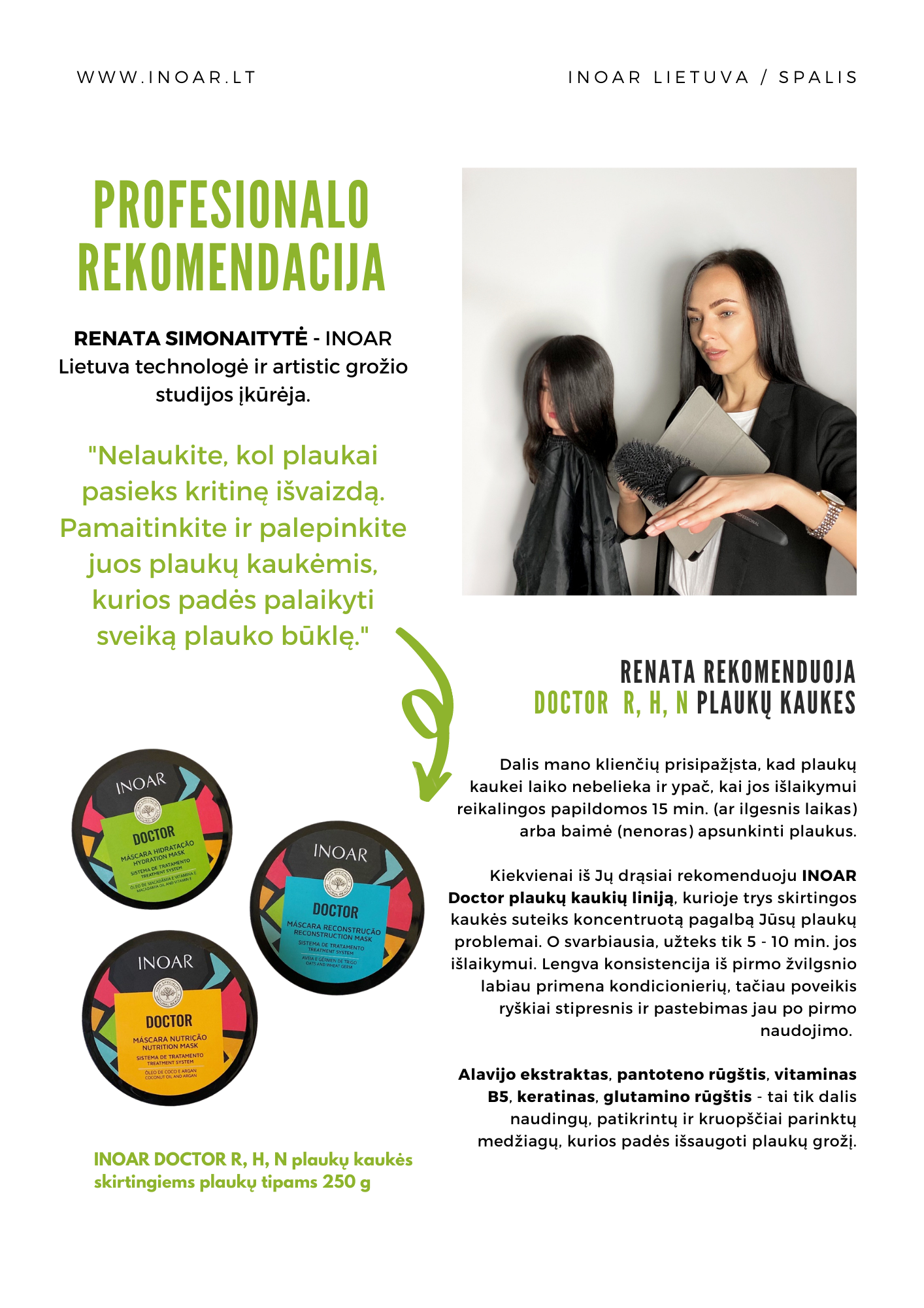 INOAR Doctor Mask Nutrition - maitinanti kaukė 250 g