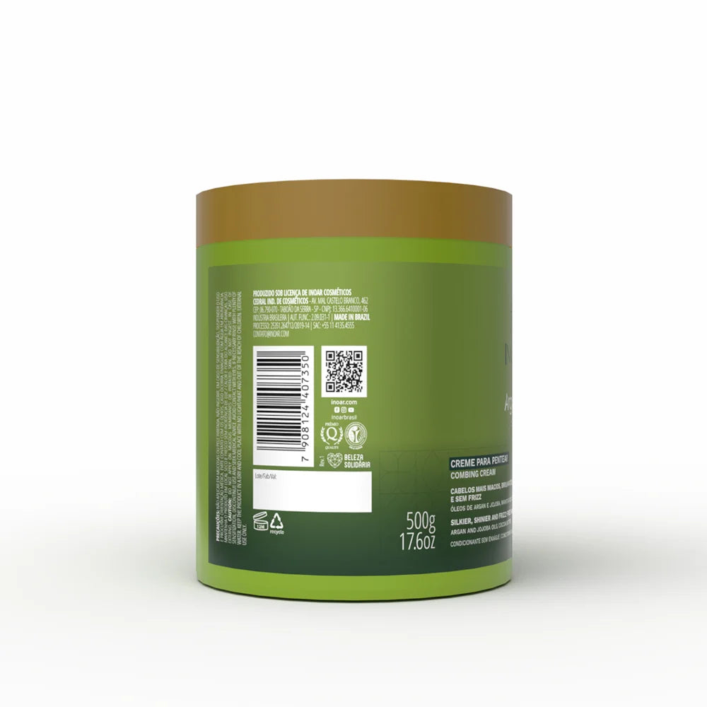 INOAR Argan Oil combing cream - plaukų kremas su argano aliejumi 500 g