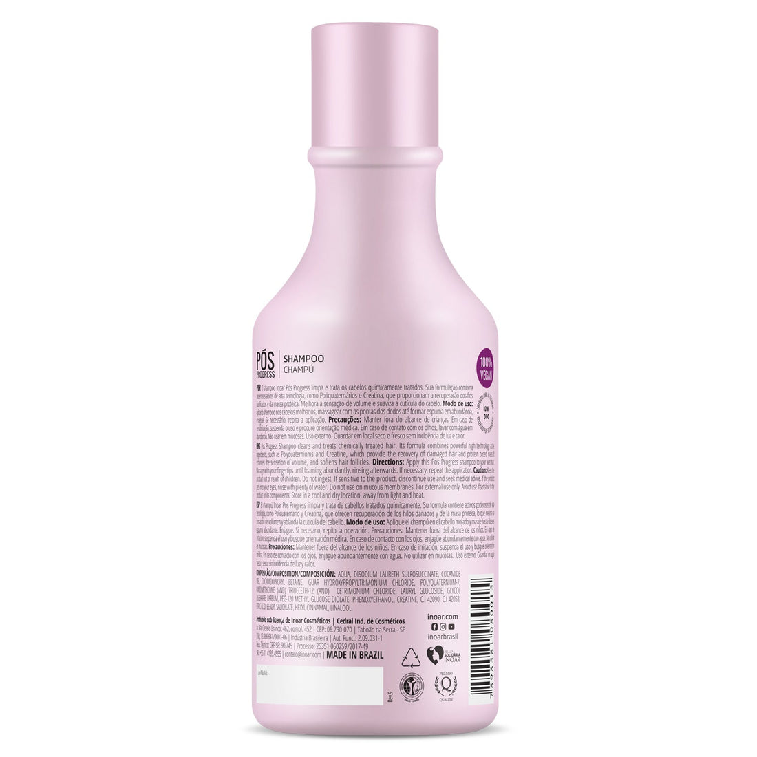 INOAR Pos Progress Shampoo - šampūnas po tiesinimo keratinu procedūrų 250 ml