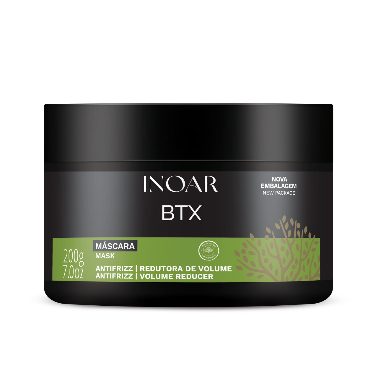 INOAR BTX Anti-frizz Mask - intensyviai plaukus glotninanti kaukė 200 g