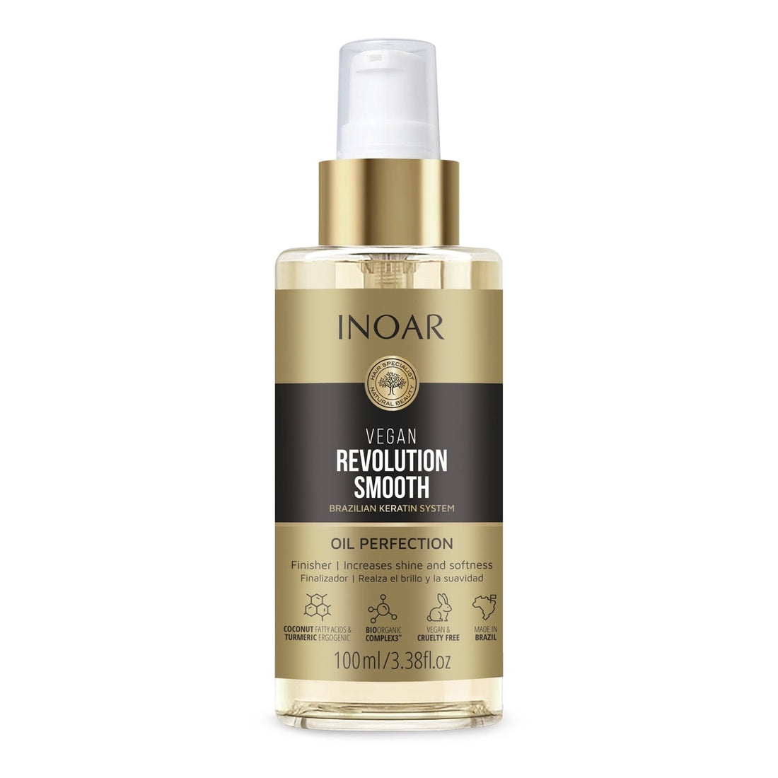 INOAR Vegan Revolution Smooth Oil Perfction - baigiamasis plaukų aliejus 100 ml