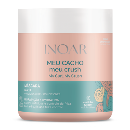 INOAR Meu Cacho, Meu Crush Mask - drėkinanti plaukų kaukė garbanotiems plaukams 500 g