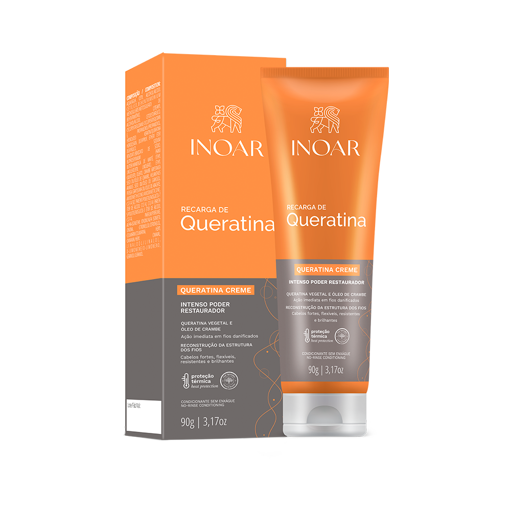 INOAR Queratina Creme Keratin Recharge - keratino kremas 90 g