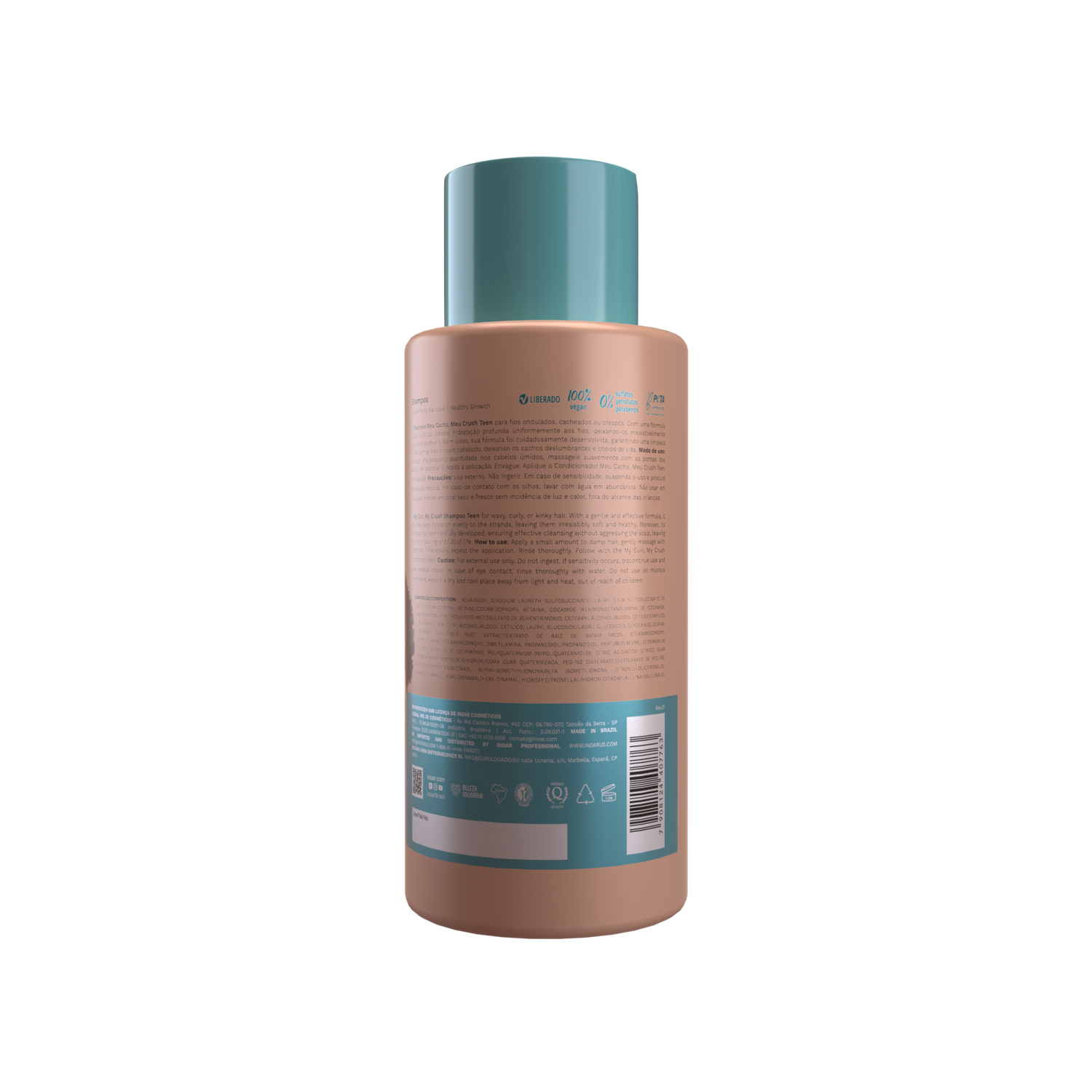 INOAR Meu Cacho Meu Crush Teen Shampoo - šampūnas garbanotiems plaukams 500 ml