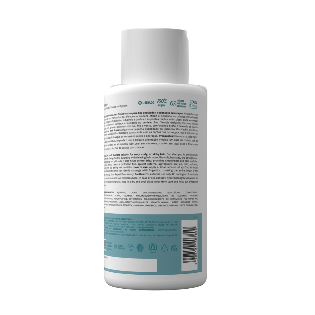 INOAR Meu Cacho Meu Crush Solution Shampoo - šampūnas garbanotiems pažeistiems plaukams 500 ml
