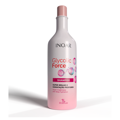 INOAR Glycolic Force Shampoo - šampūnas porėtam plaukui