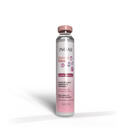 INOAR Glycolic Force Ampola - plaukų ampulė porėtam plaukui 45 ml