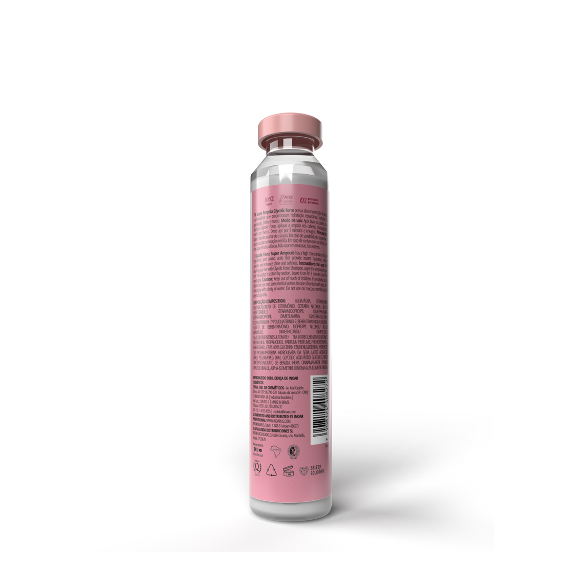 INOAR Glycolic Force Ampola - plaukų ampulė porėtam plaukui 45 ml