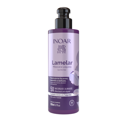 INOAR Lamellar Liquid Mask- skysta lamelinė kaukė plaukams 200 ml