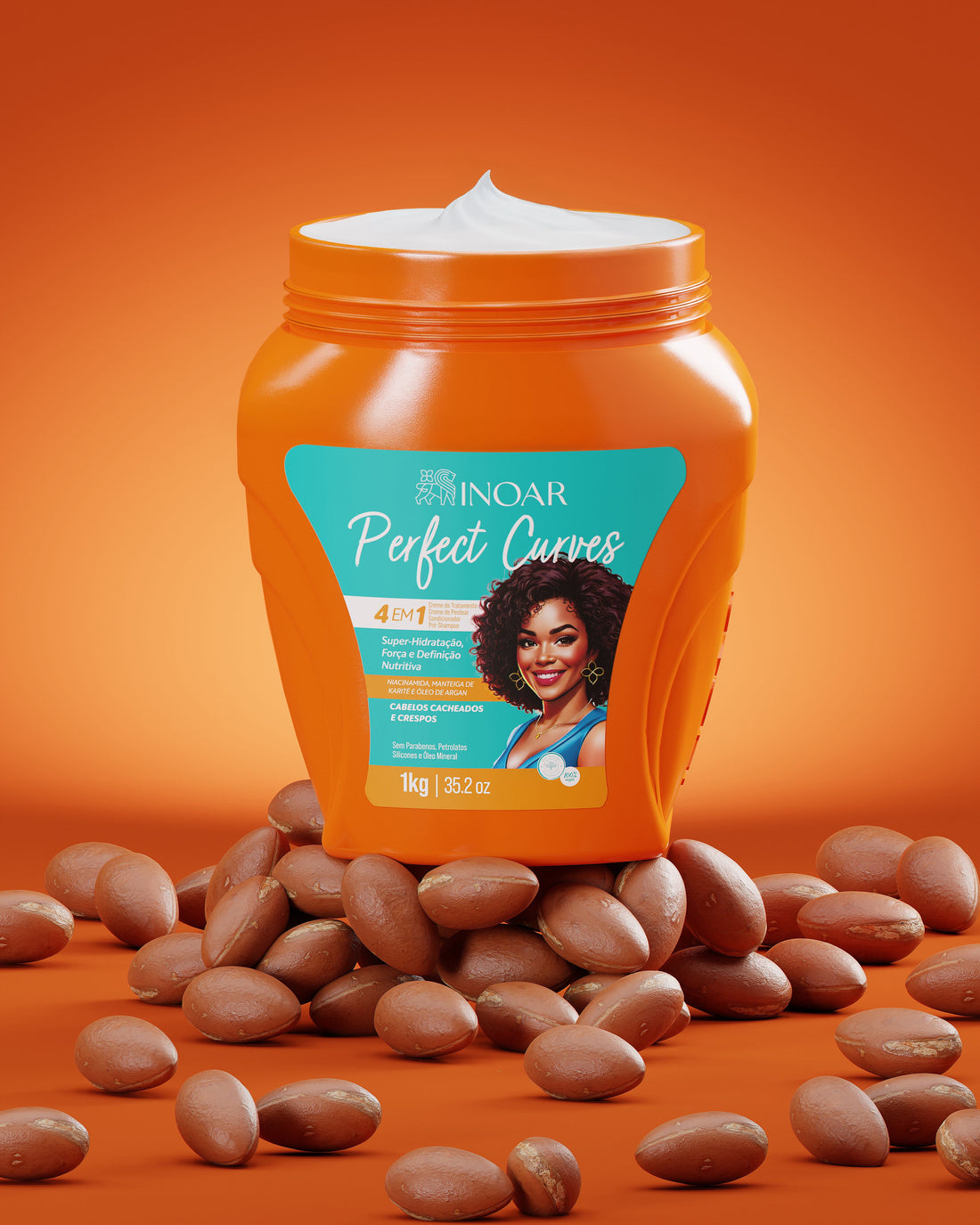 INOAR Multifunctional Cream Perfect Curls - multifunkcinis tobulų garbanų kremas 1000 g