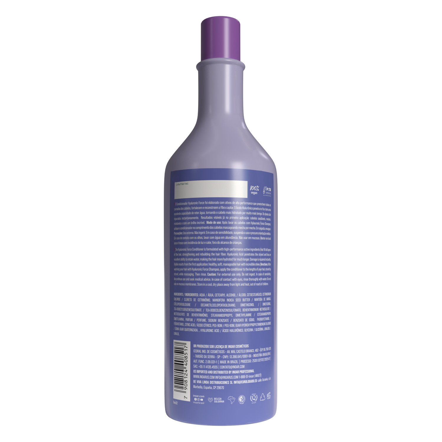 INOAR Hyaluronic Force Conditioner - intensyviai drėkinantis kondicionierius