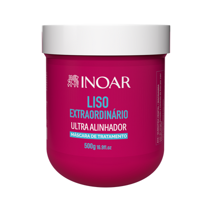 INOAR Liso Extraordinario Mask - plaukus glotninanti kaukė 500 g
