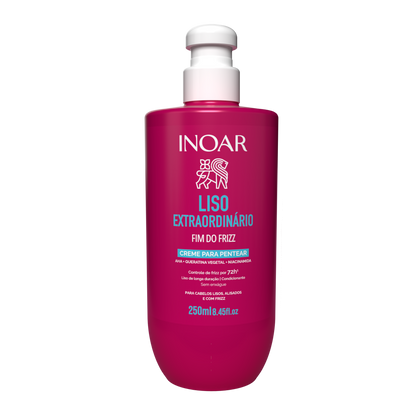 INOAR Liso Extraordinario Cream - plaukus glotninantis kremas 250 ml