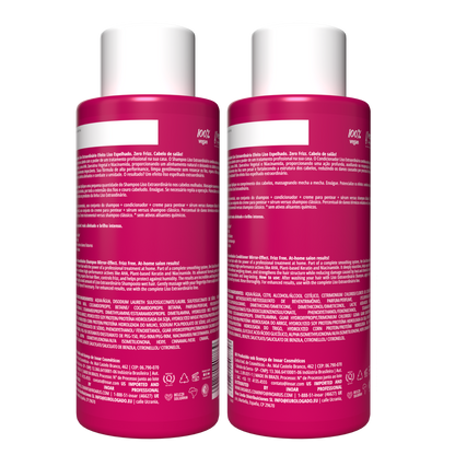 INOAR Liso Extraordinario Duo Kit - plaukus glotninančio šampūno ir kondicionieriaus rinkinys 2x500 ml