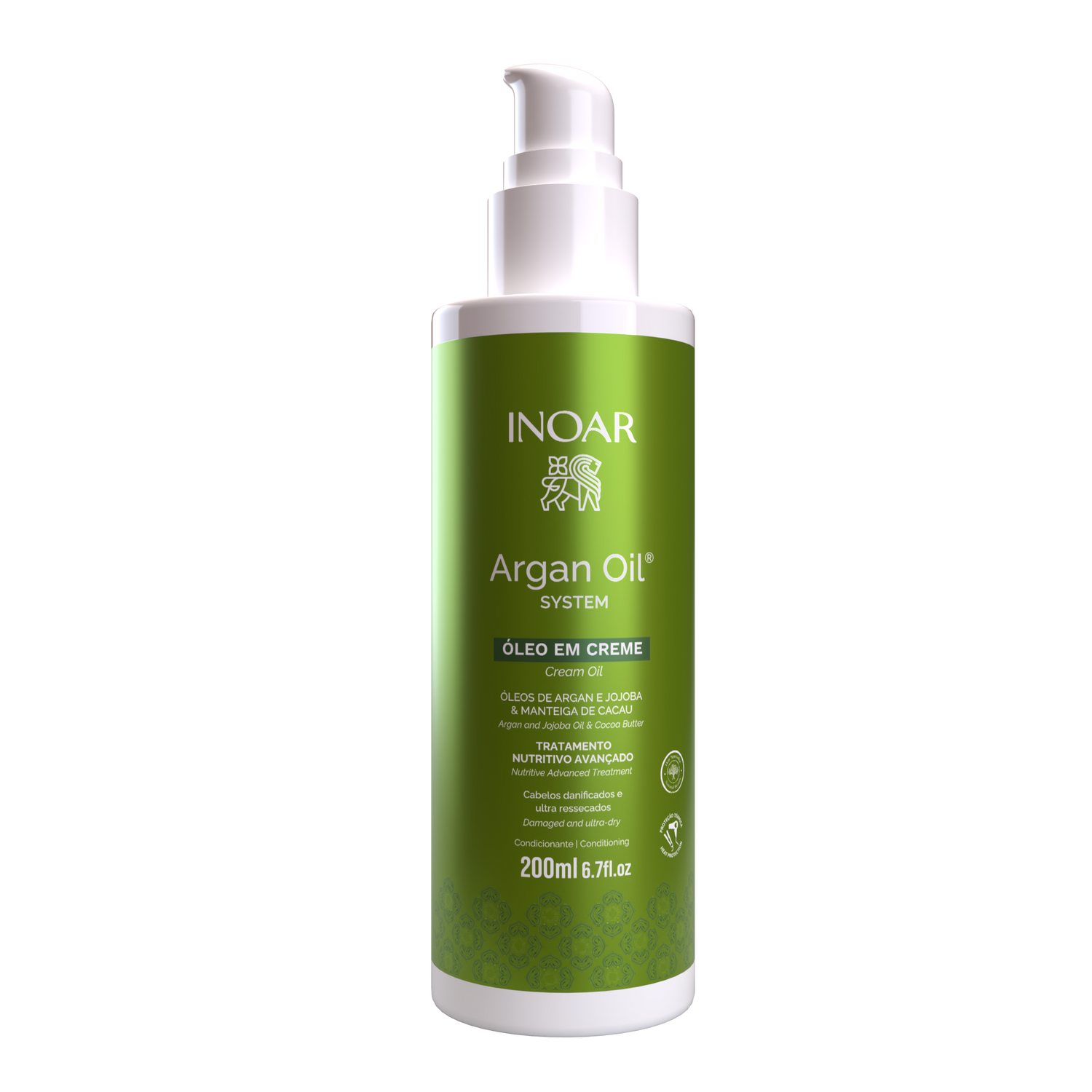 INOAR Argan Cream Oil - nenuplaunamas plaukų kremas su argano aliejumi 200 ml