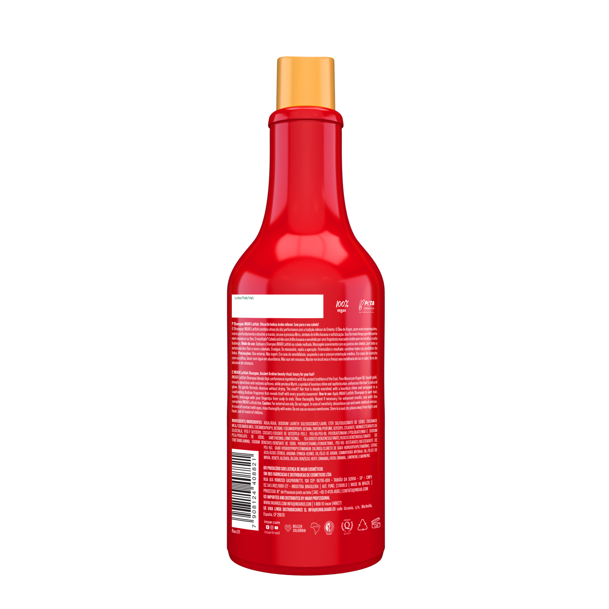INOAR Latifah Shampoo - spindesio suteikiantis šampūnas plaukams