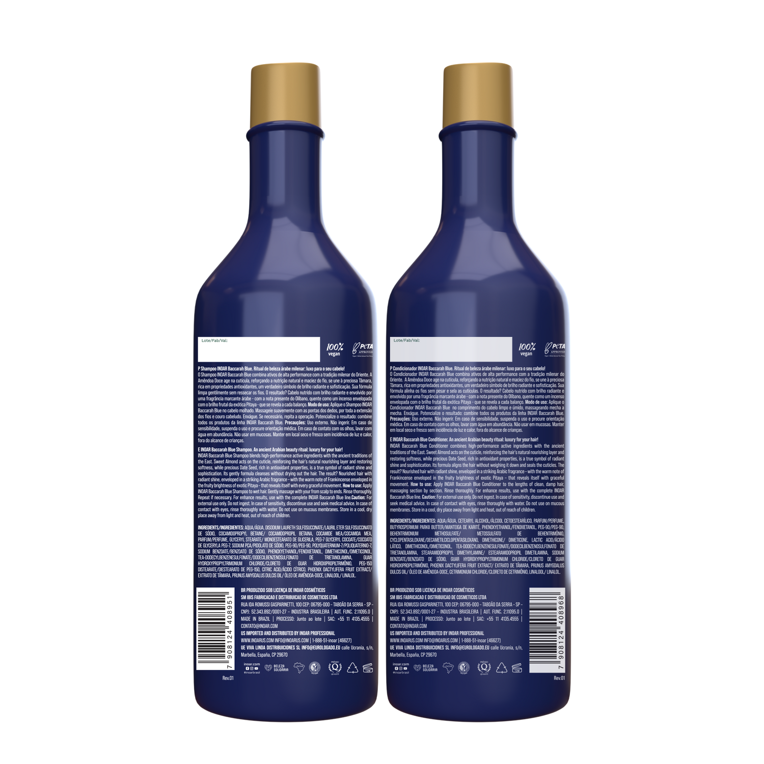 INOAR Baccarah Blue Duo Kit - plaukus maitinančio šampūno ir kondicionieriaus rinkinys