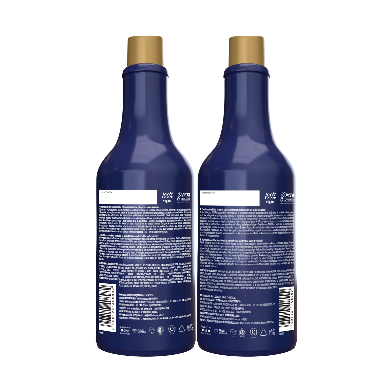 INOAR Baccarah Blue Duo Kit - plaukus maitinančio šampūno ir kondicionieriaus rinkinys