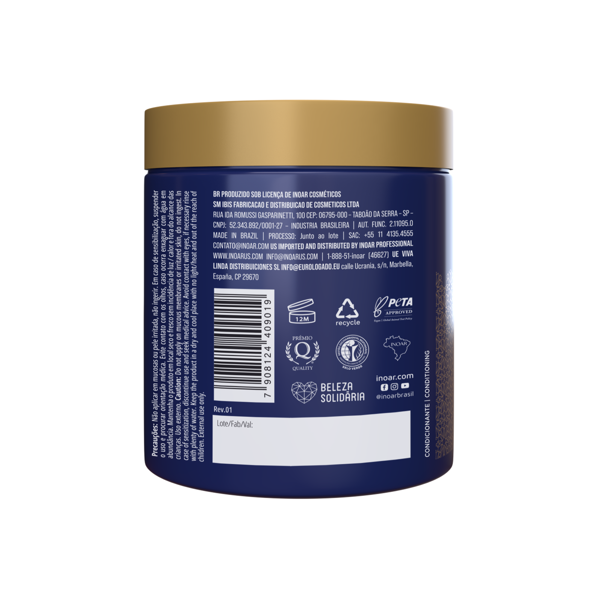 INOAR Baccarah Blue Mask - plaukus maitinanti kaukė 500 g