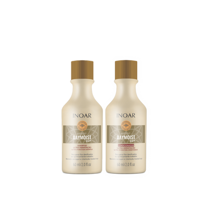 INOAR Daymoist Duo Kit - priemonių rinkinys chemiškai pažeistiems plaukams 2x250 ml