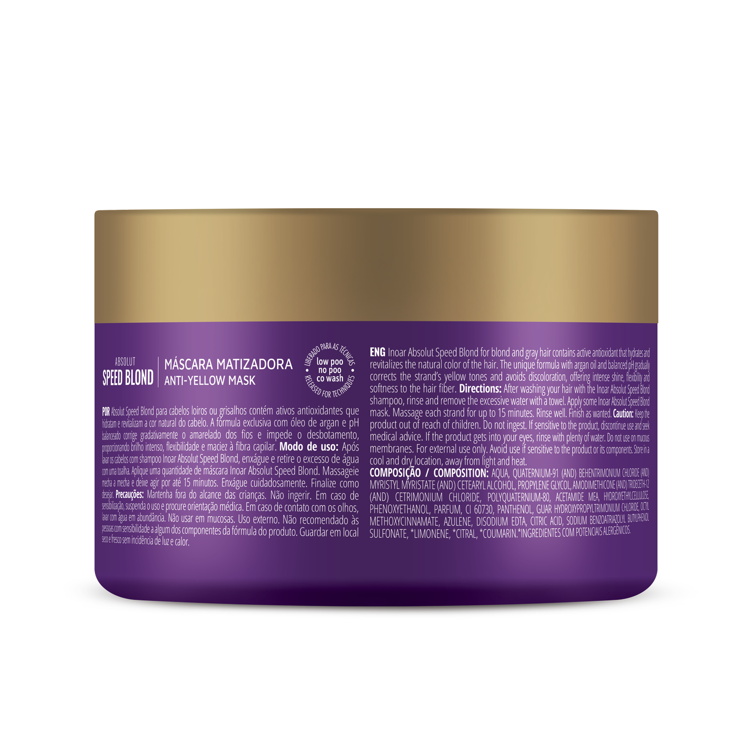 INOAR Absolut Speed Blond Mask - plaukų kaukė šviesiems plaukams 250g