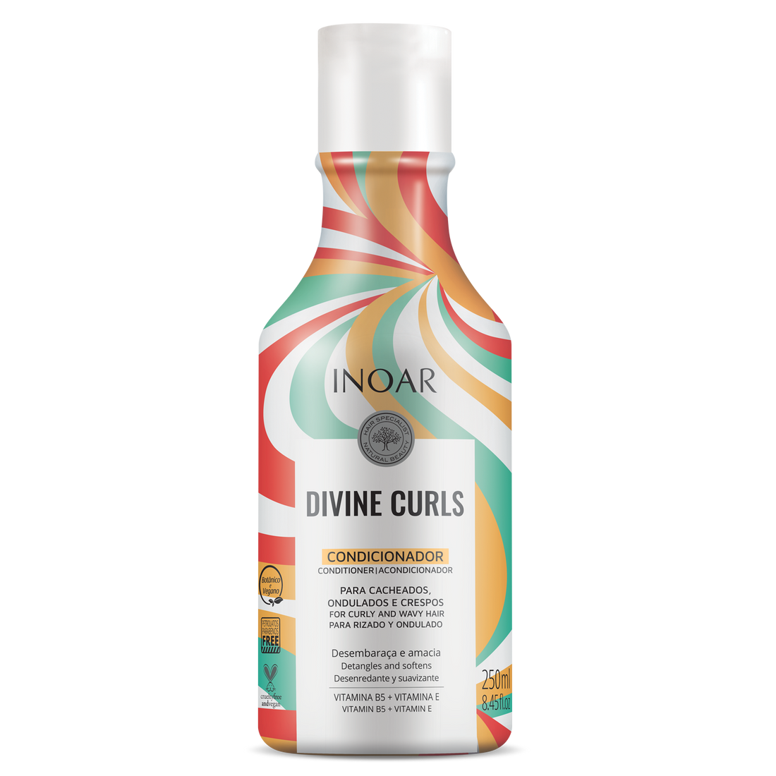 INOAR Divine Curls Conditioner - kondicionierius garbanotiems ir banguotiems plaukams 250 ml