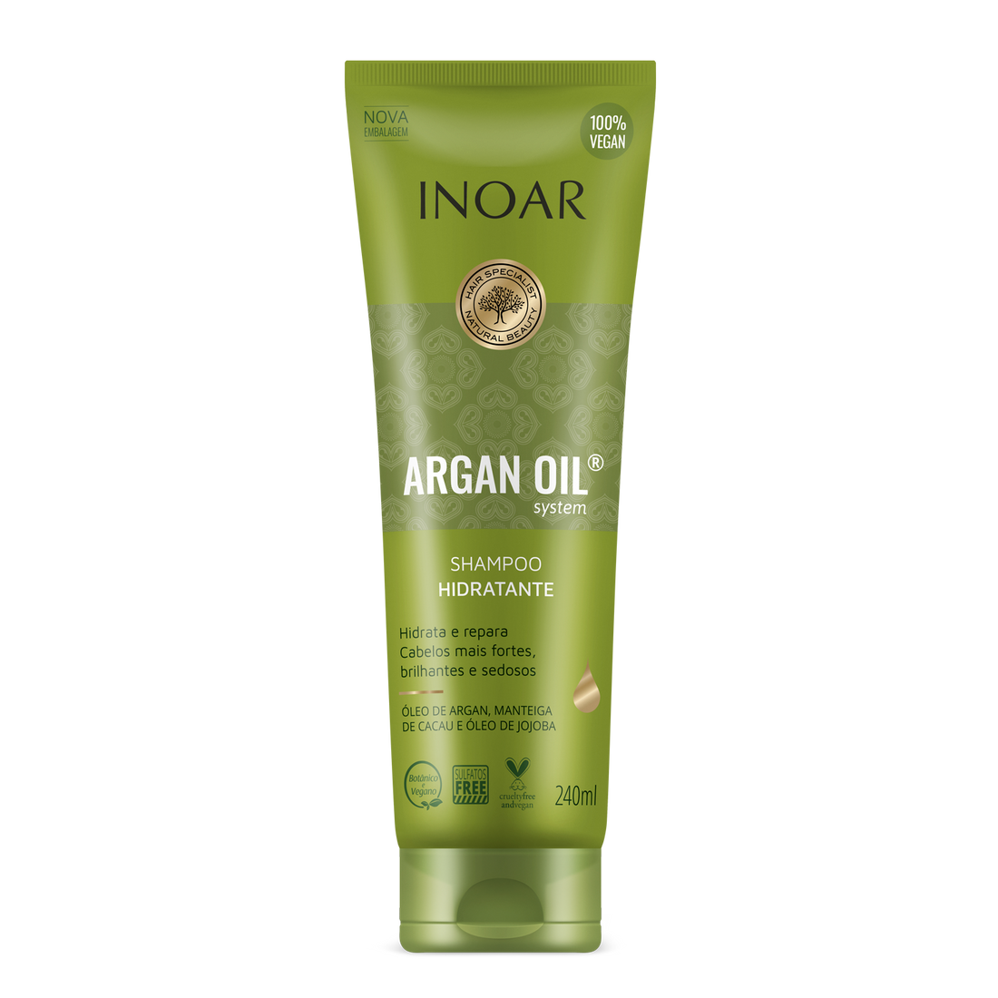 INOAR Argan Oil Shampoo - intensyviai drėkinatis šampūnas su Argano aliejumi