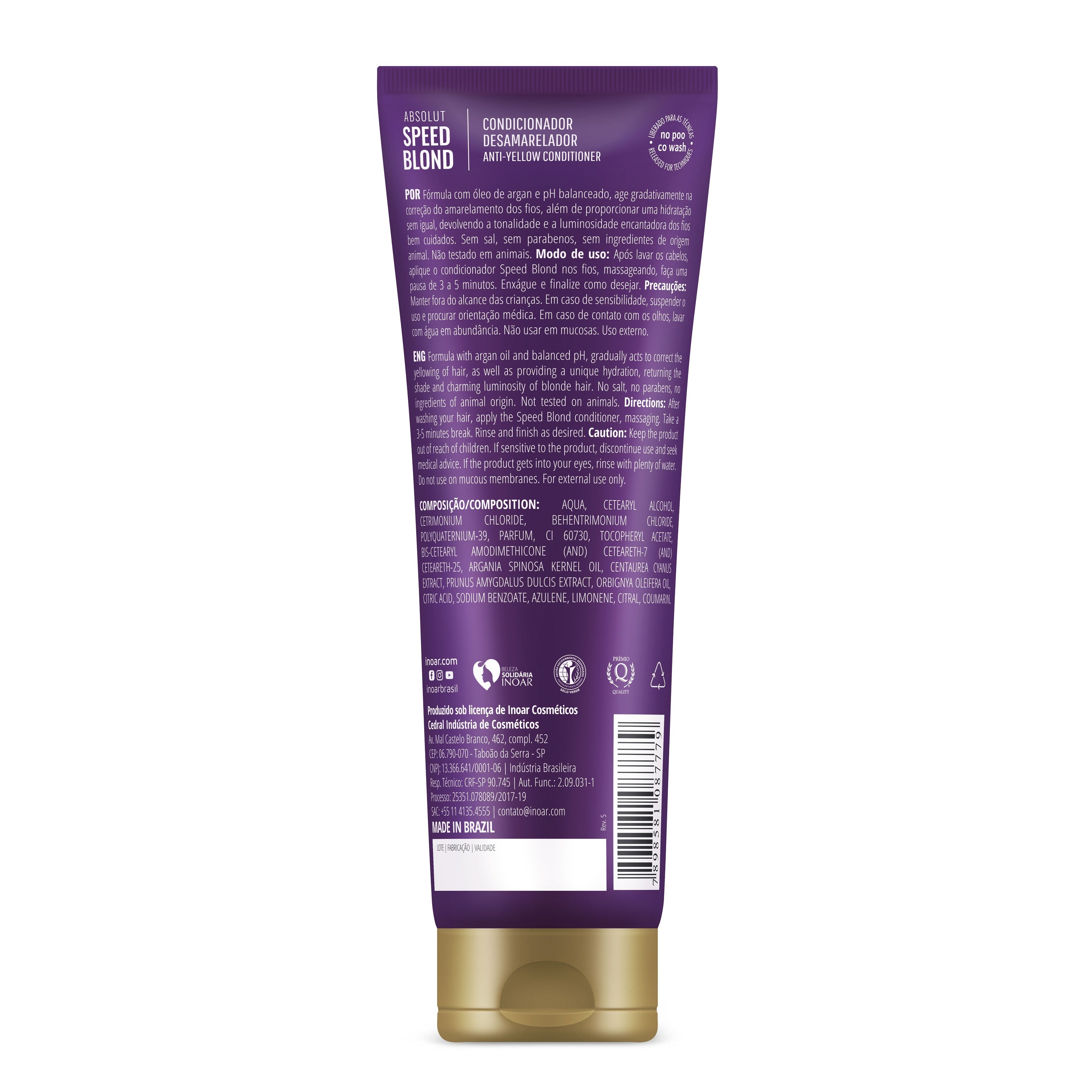 INOAR Speed Blond Conditioner - kondicionierius šviesiems plaukams
