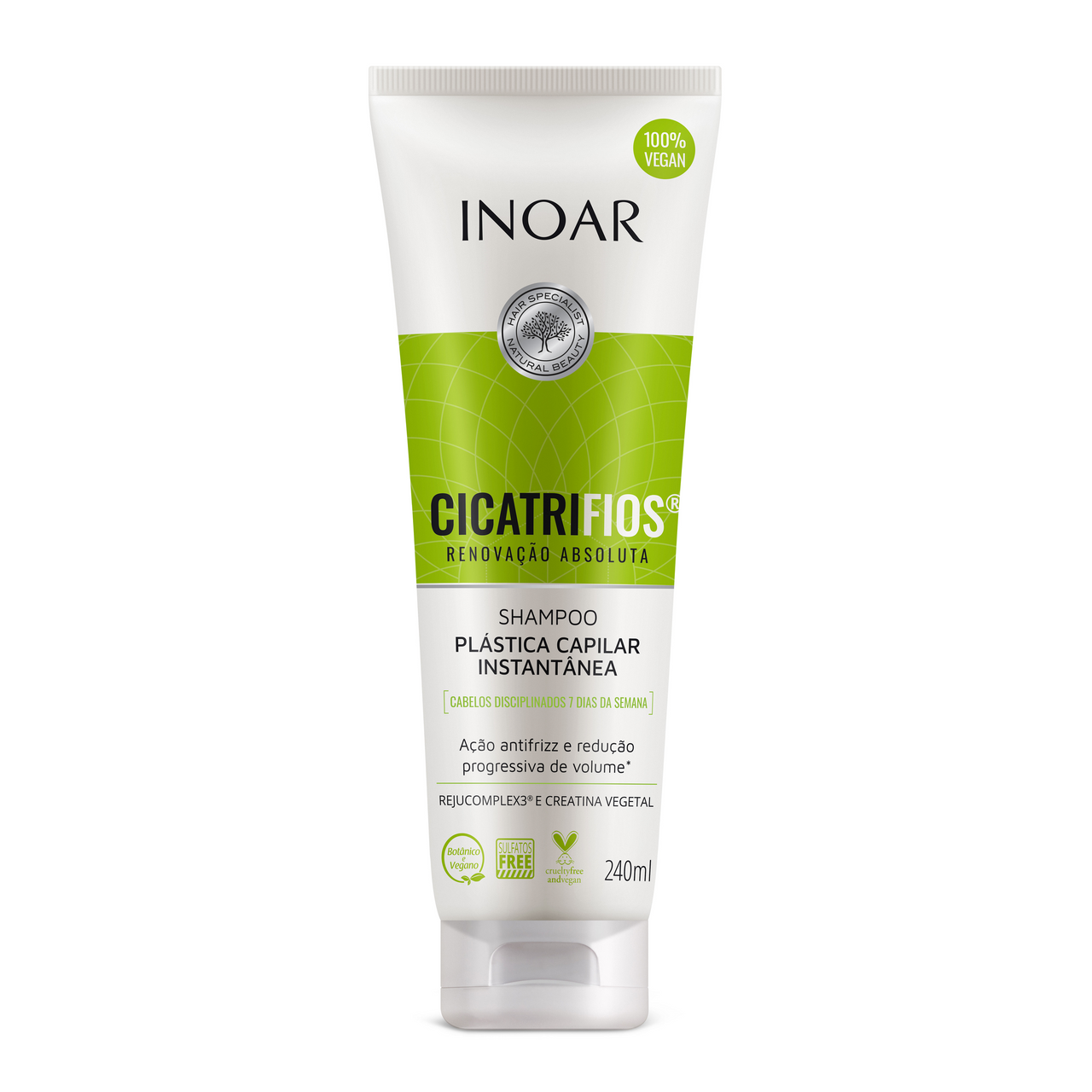 INOAR CicatriFios Shampoo - plauko struktūrą atkuriantis šampūnas 240 ml