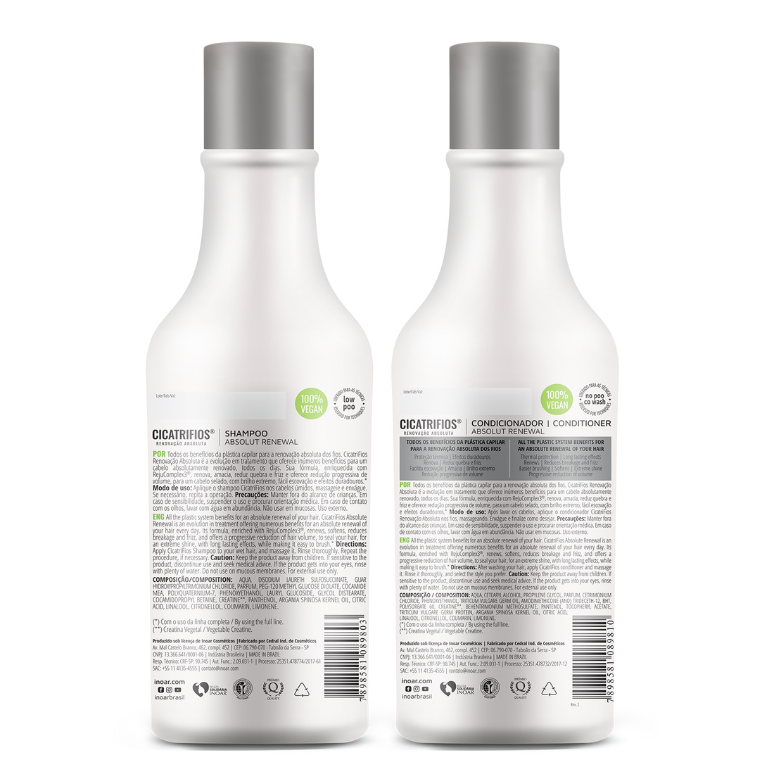 INOAR CicatriFios Duo Kit - plauko struktūrą atkuriantis priemonių rinkinys
