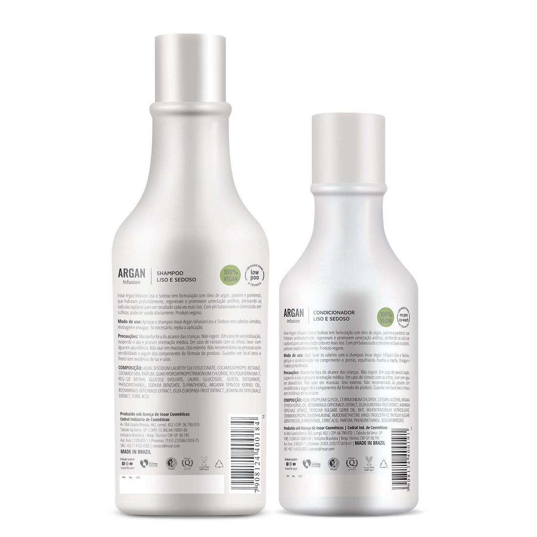 INOAR Argan Infusion Smooth and Silky Duo Kit - glotnių ir švelnių plaukų rinkinys 500 ml+250 ml