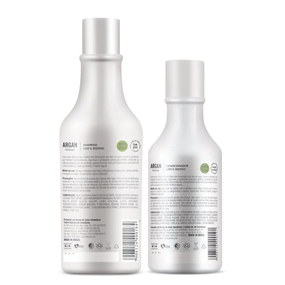 INOAR Argan Infusion Smooth and Silky Duo Kit - glotnių ir švelnių plaukų rinkinys 500 ml+250 ml