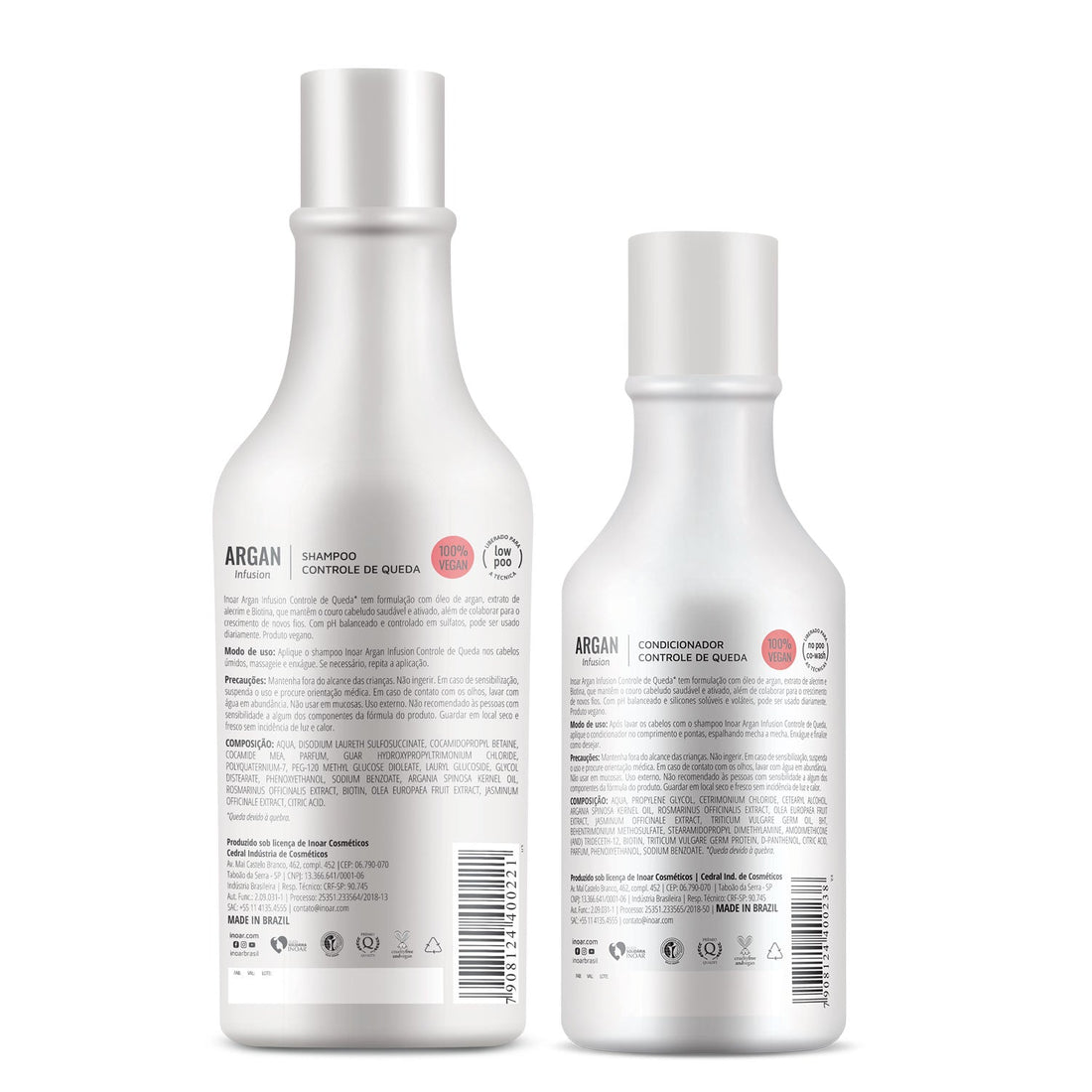 INOAR Argan Infusion Loss Control Duo Kit - priemonės stabdančios plaukų slinkimą 500 ml+250 ml
